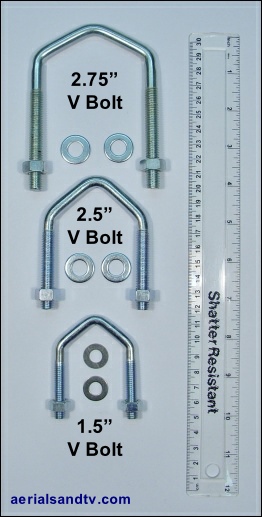 ATV stock V bolts 1.5 2.5 and 2.75 inch 262W L5