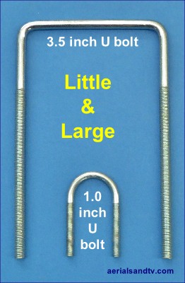 ATV's smallest and largest V bolts - U bolts 262W x 400H L10