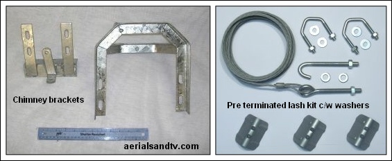 Chimney lashing brackets and chimney lash kit 565W L6