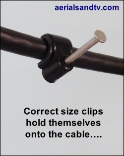 Correct size clips hold themselves on to the cable 250W L5