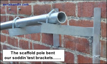 Scaffold pole bent our test brackets 350W L10 kB