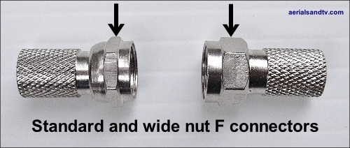 Standard and wide nut F connecters 500W L5