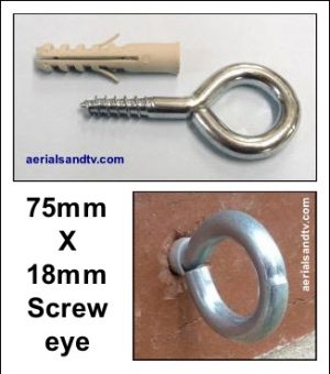 75mm x 18mm screw eye cw M10 plug 326W