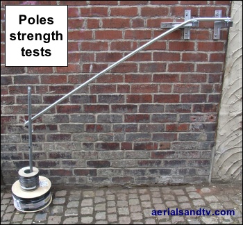 Aerial poles masts strength tests 350W L5