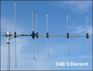 DAB 5 element high gain aerial 301W L5