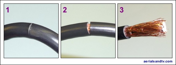 How to strip CoAx cable 1 564W L5