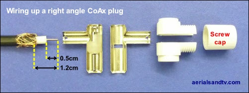 Disassembled right angle CoAx plug how to put it together 500W L10 22kB