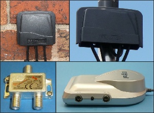 Outdoor TV masthead Antenna with Amplifier for caravans