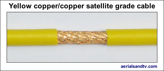 Yellow copper - copper foam filled satellite grade LSF cable 544W L5
