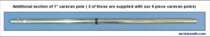 Additional spare section on 1 inch diameter caravan pole 200H L5