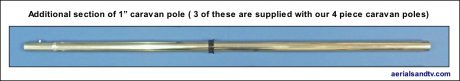 Additional spare section on 1 inch diameter caravan pole 200H L5