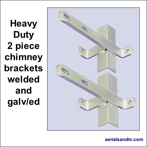 Chimney brackets heavy duty two piece galvanised 500Sq L5