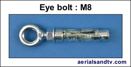 Eye bolt shield anchor M8 300H L5