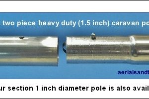 Heavy duty 2 piece 1.5 inch diameter caravan pole 454W L5