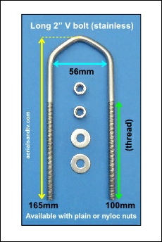 Long 2 inch stainless V bolt 230W L5