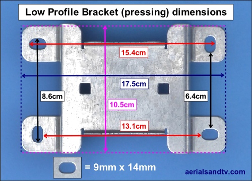 Low Profile Bracket (pressing) dimensions 500W L5