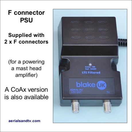 Power supply F connector (CoAx model also available) 600Sq L5