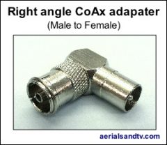 Right angle CoAx adapter male to female 234H L5
