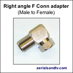 Right angle F connector adapter male to female 234H L5