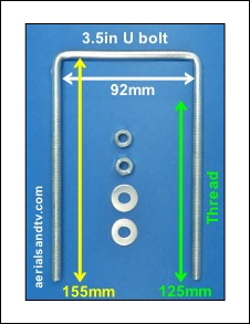 U bolt 3.5 inches 226W L5