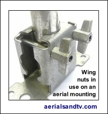 Use of wingnuts on a two way surface bracket 234 H L5