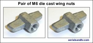 Wing nut die cast M6 (pair of) 432W L5