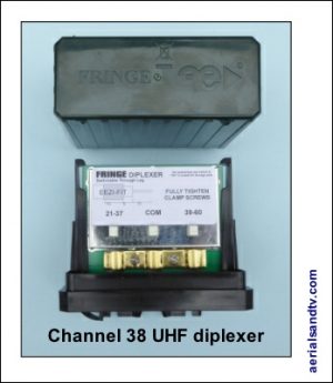 Channel 38 UHF TV diplexer 400H L5