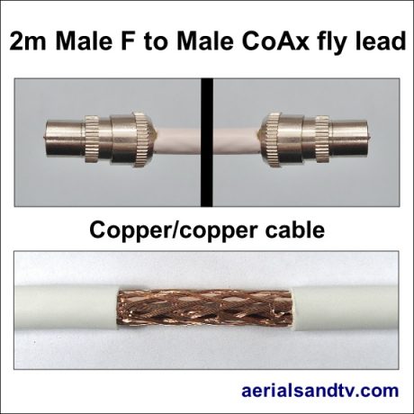 CoAx 2m quality fly lead (male to male) 575Sq L5
