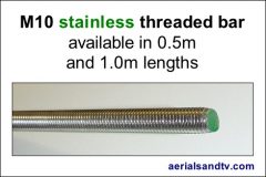 M10 stainless steel threaded bar 490W L5