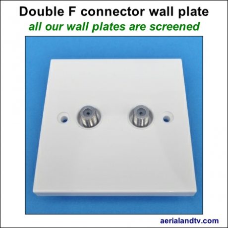 F connector double wall plate screened 470Sq L5