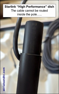 Starlink high performance dish, the cable cannot be routed inside the pole 400H