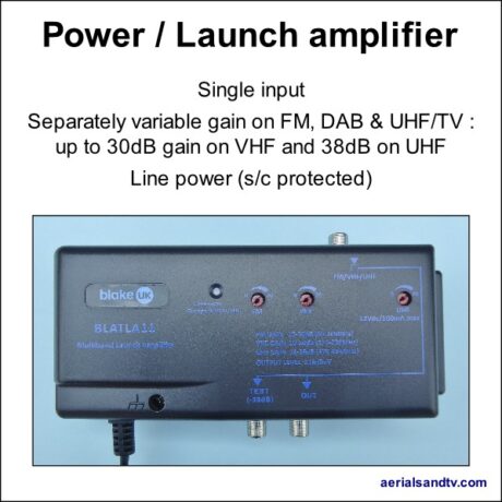 Power – Launch amp 38dB gain