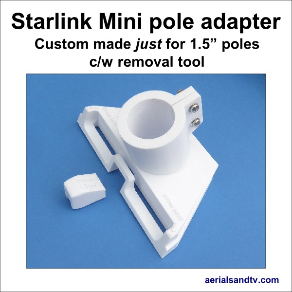 Starlink Mini pole adapter for 1.5 inch masts with removal tool 600Sq
